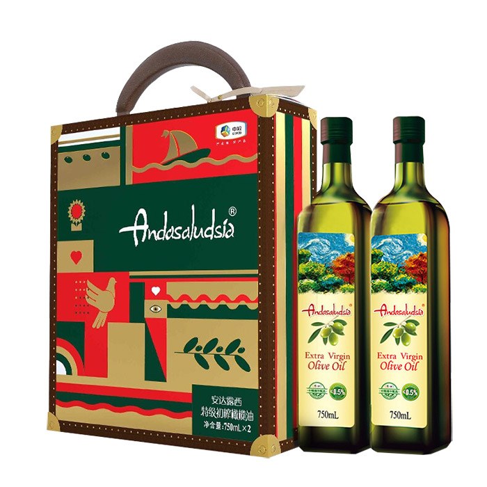 中粮安达露西特级初榨橄榄油「750ml*2礼盒装」进口橄榄油